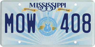 MS license plate MOW408