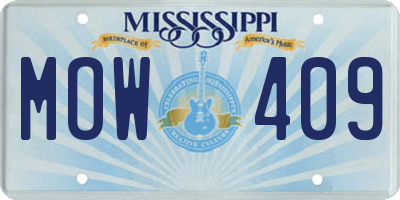 MS license plate MOW409