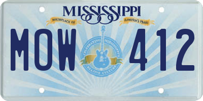 MS license plate MOW412