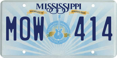 MS license plate MOW414