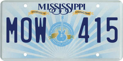 MS license plate MOW415