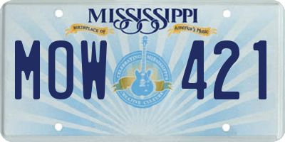 MS license plate MOW421