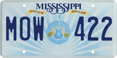 MS license plate MOW422