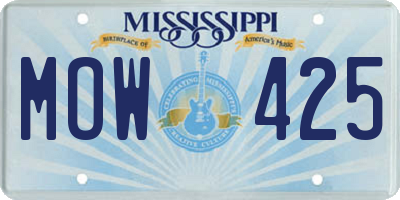 MS license plate MOW425