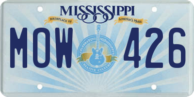 MS license plate MOW426