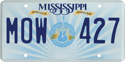 MS license plate MOW427