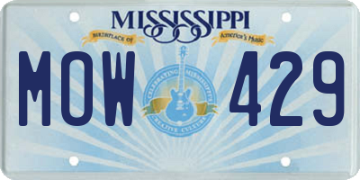 MS license plate MOW429