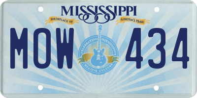 MS license plate MOW434