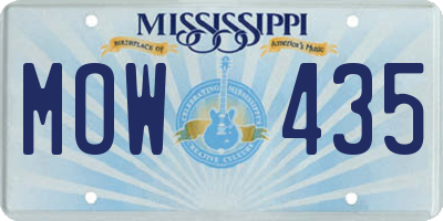 MS license plate MOW435