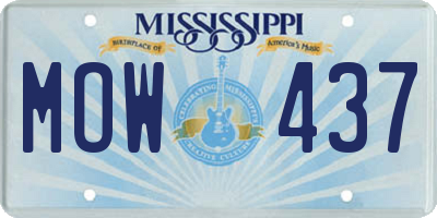 MS license plate MOW437