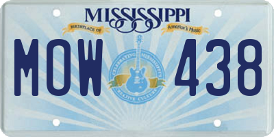 MS license plate MOW438