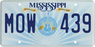 MS license plate MOW439