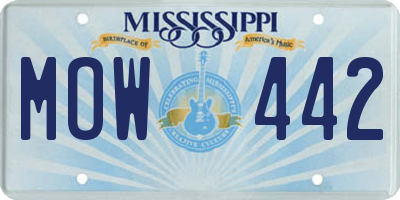 MS license plate MOW442