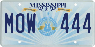 MS license plate MOW444
