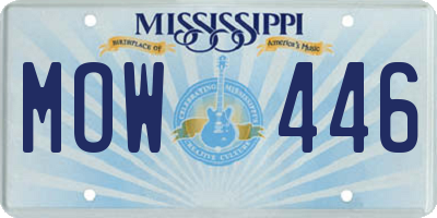 MS license plate MOW446