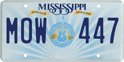 MS license plate MOW447
