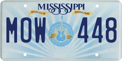 MS license plate MOW448