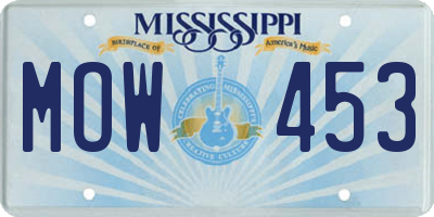 MS license plate MOW453