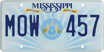 MS license plate MOW457