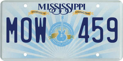 MS license plate MOW459