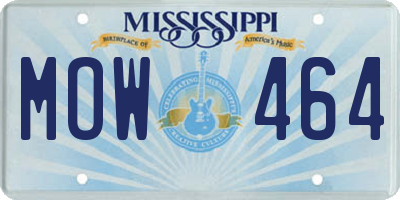 MS license plate MOW464