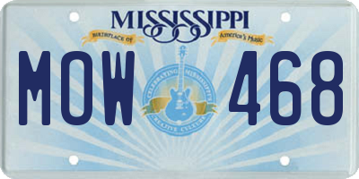 MS license plate MOW468