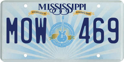 MS license plate MOW469