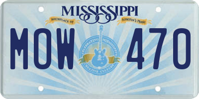 MS license plate MOW470