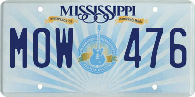 MS license plate MOW476