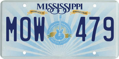 MS license plate MOW479