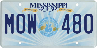 MS license plate MOW480