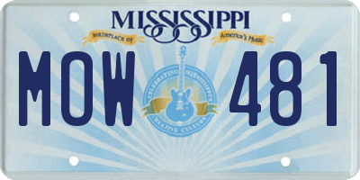 MS license plate MOW481