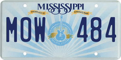 MS license plate MOW484