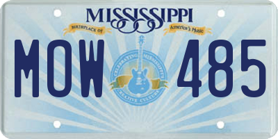 MS license plate MOW485