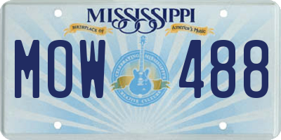MS license plate MOW488