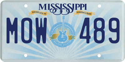 MS license plate MOW489