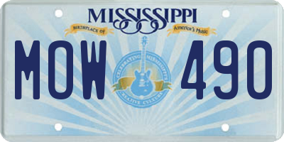 MS license plate MOW490