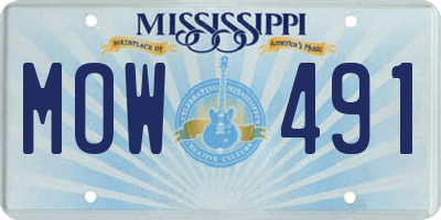 MS license plate MOW491