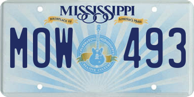 MS license plate MOW493
