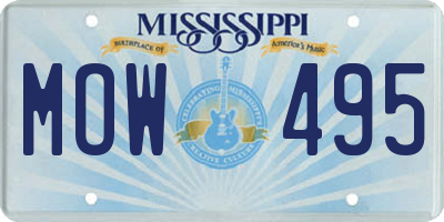 MS license plate MOW495