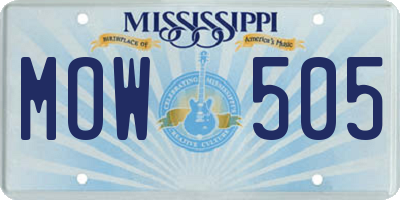 MS license plate MOW505