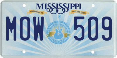 MS license plate MOW509
