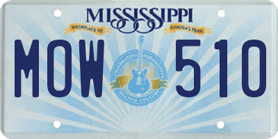 MS license plate MOW510