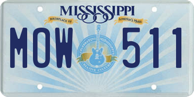 MS license plate MOW511