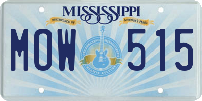 MS license plate MOW515