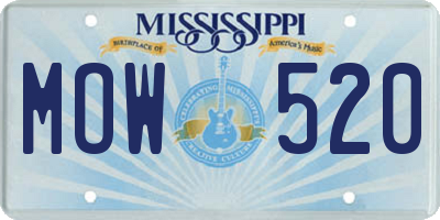 MS license plate MOW520