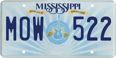 MS license plate MOW522