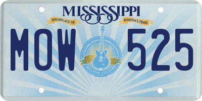 MS license plate MOW525