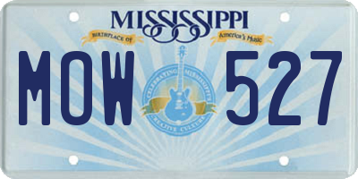 MS license plate MOW527