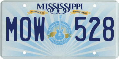 MS license plate MOW528
